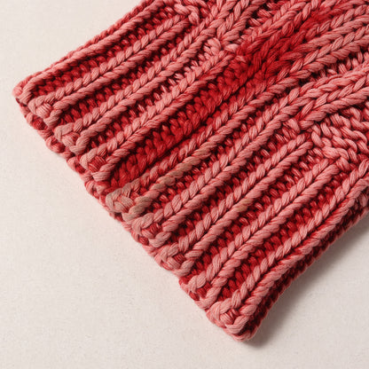 ブリーチ加工 ケーブル編み ヘビー コットンニット セーター(K-ELSIUS)