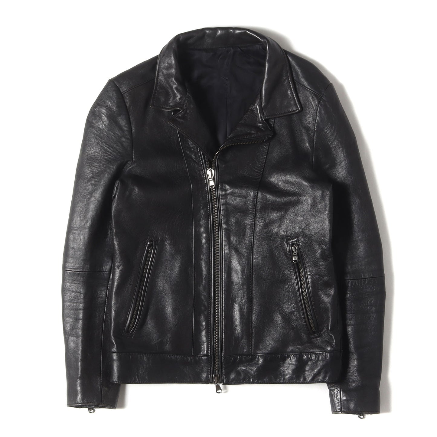 ラムスキンレザー ライダースジャケット