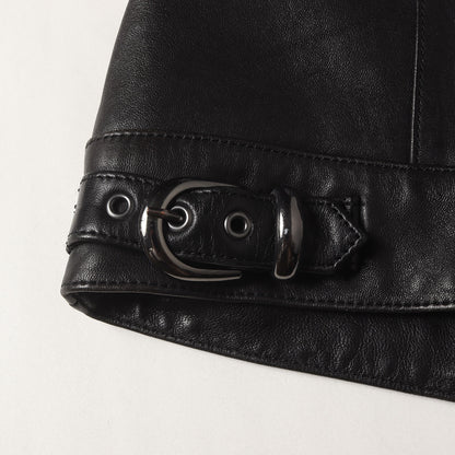 ラムスキンレザー ライダースジャケット