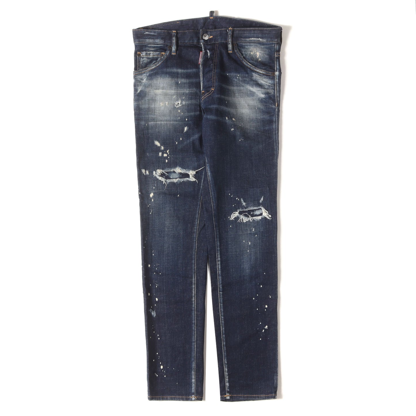 23SS スケーター クラッシュリペア加工 ストレッチ スリム デニムパンツ(Skater Jean)