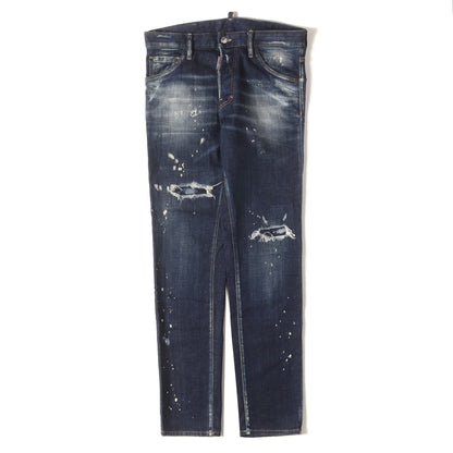 23SS スケーター クラッシュリペア加工 ストレッチ スリム デニムパンツ(Skater Jean)