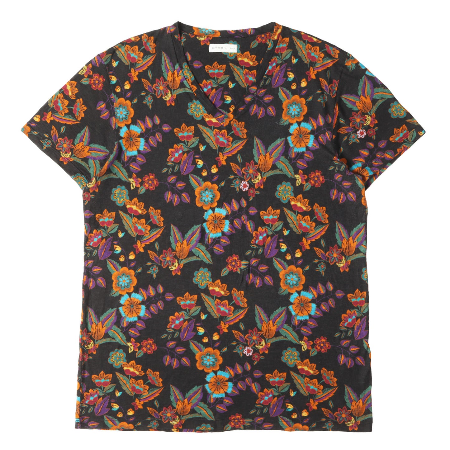 20SS フラワー柄 スラブ VネックTシャツ