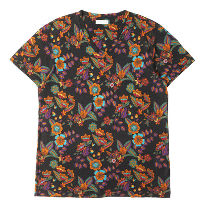 20SS フラワー柄 スラブ VネックTシャツ