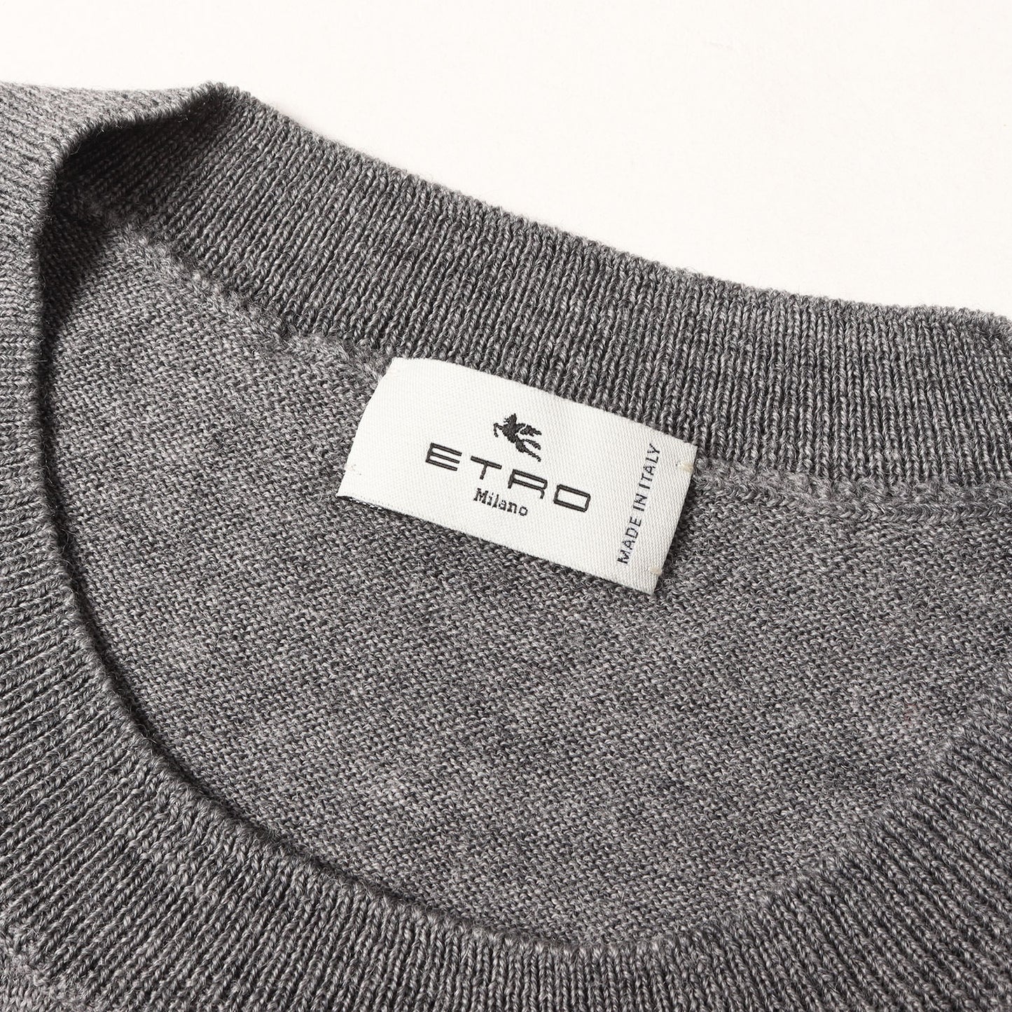 23AW ワンポイント刺繍 ハイゲージ ウールニット