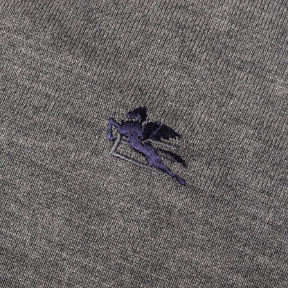 23AW ワンポイント刺繍 ハイゲージ ウールニット