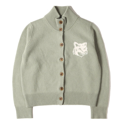 24AW メリノウールニット ハイネック カーディガン(Fox Head Intarsia Merino High Neck Cardigan)
