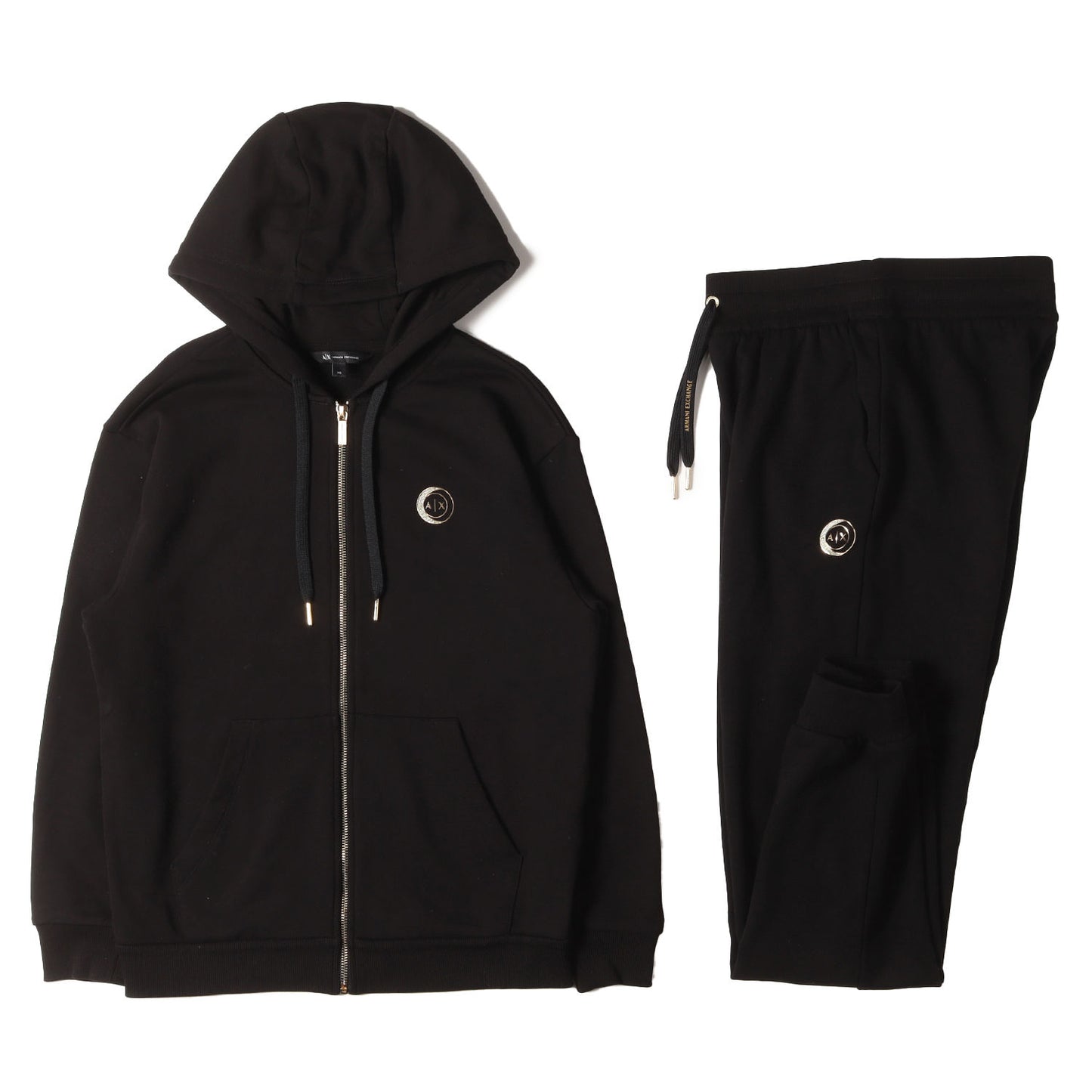 24SS ラメロゴ ジップ スウェットパーカー & スウェットパンツ セットアップ