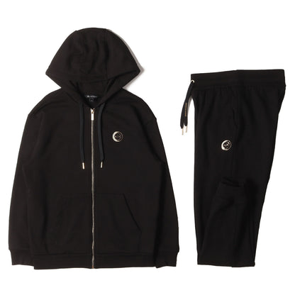 24SS ラメロゴ ジップ スウェットパーカー & スウェットパンツ セットアップ