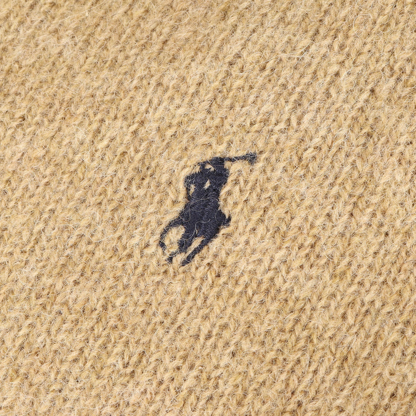 90s ポニー刺繍 クルーネック ウール ニット
