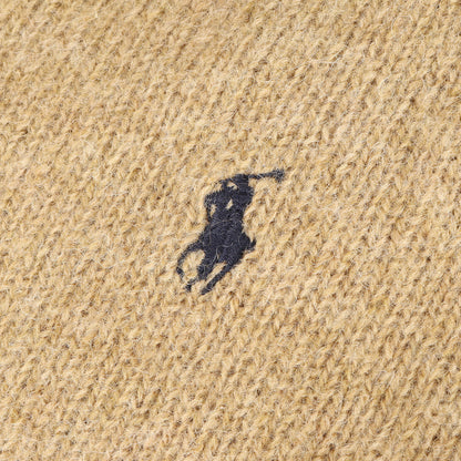 90s ポニー刺繍 クルーネック ウール ニット