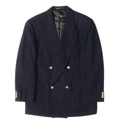 90s カシミヤ/ウールメルトン 金ボタン ダブルブレスト ブレザー / テーラードジャケット