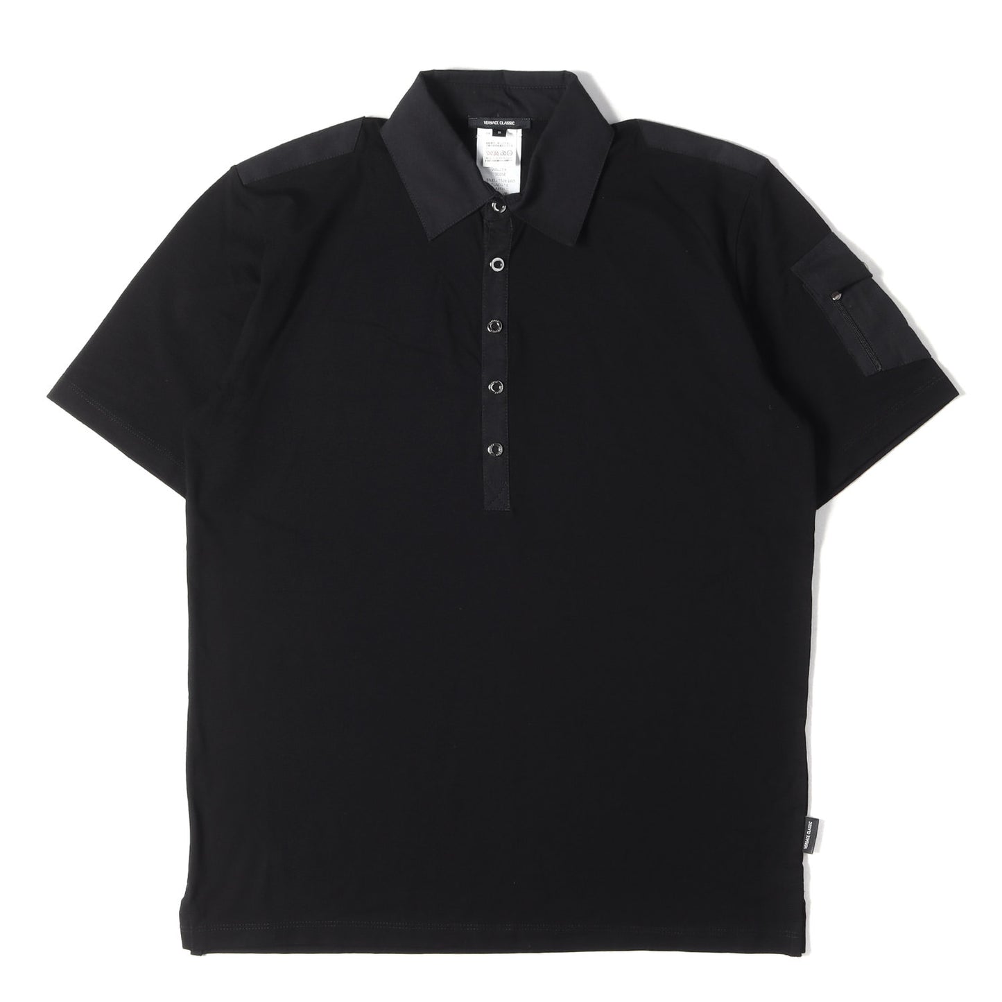 00s VERSACE CLASSIC ポケット付き ストレッチ ポロシャツ