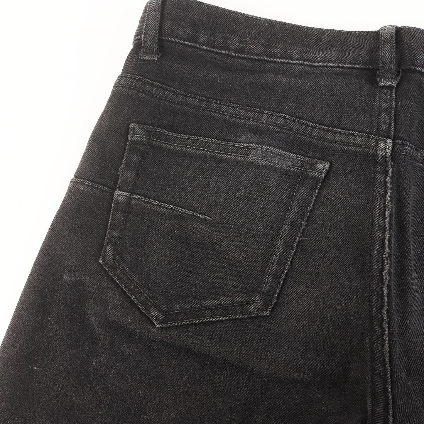 ヴィンテージ加工 ストレッチ スリム ブラック デニムパンツ