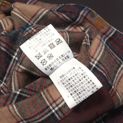 ラムスキンレザー 裏地チェックネル フルジップ ジャケット