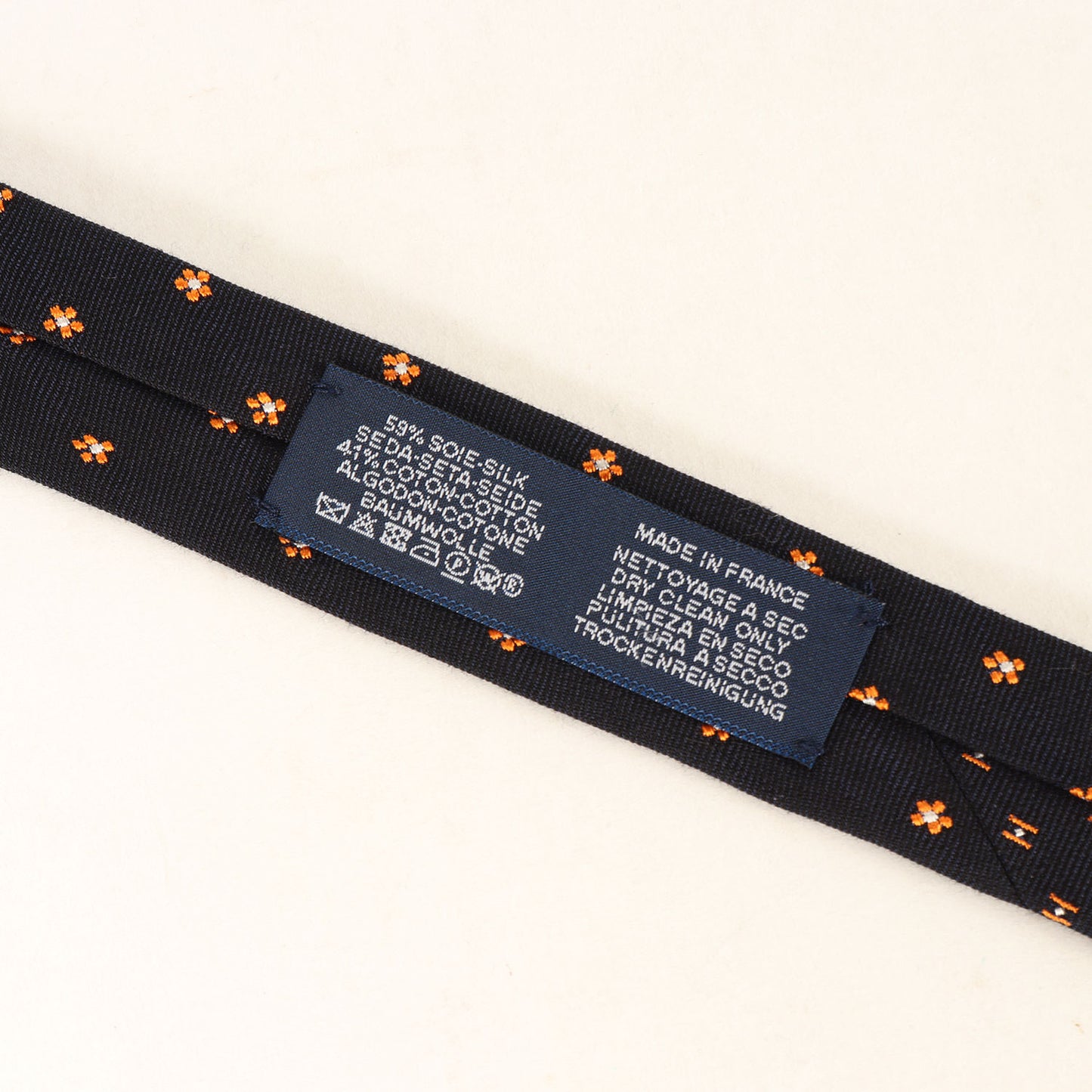 22年購入品 フラワー刺繍柄 シルク/コットン ネクタイ
