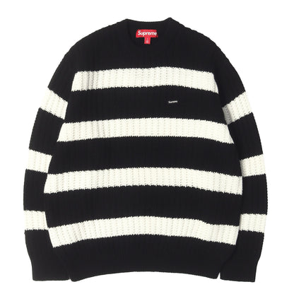 25SS スモールBOXロゴ ストライプ ニット セーター(Loose Gauge Stripe Small Box Sweater)