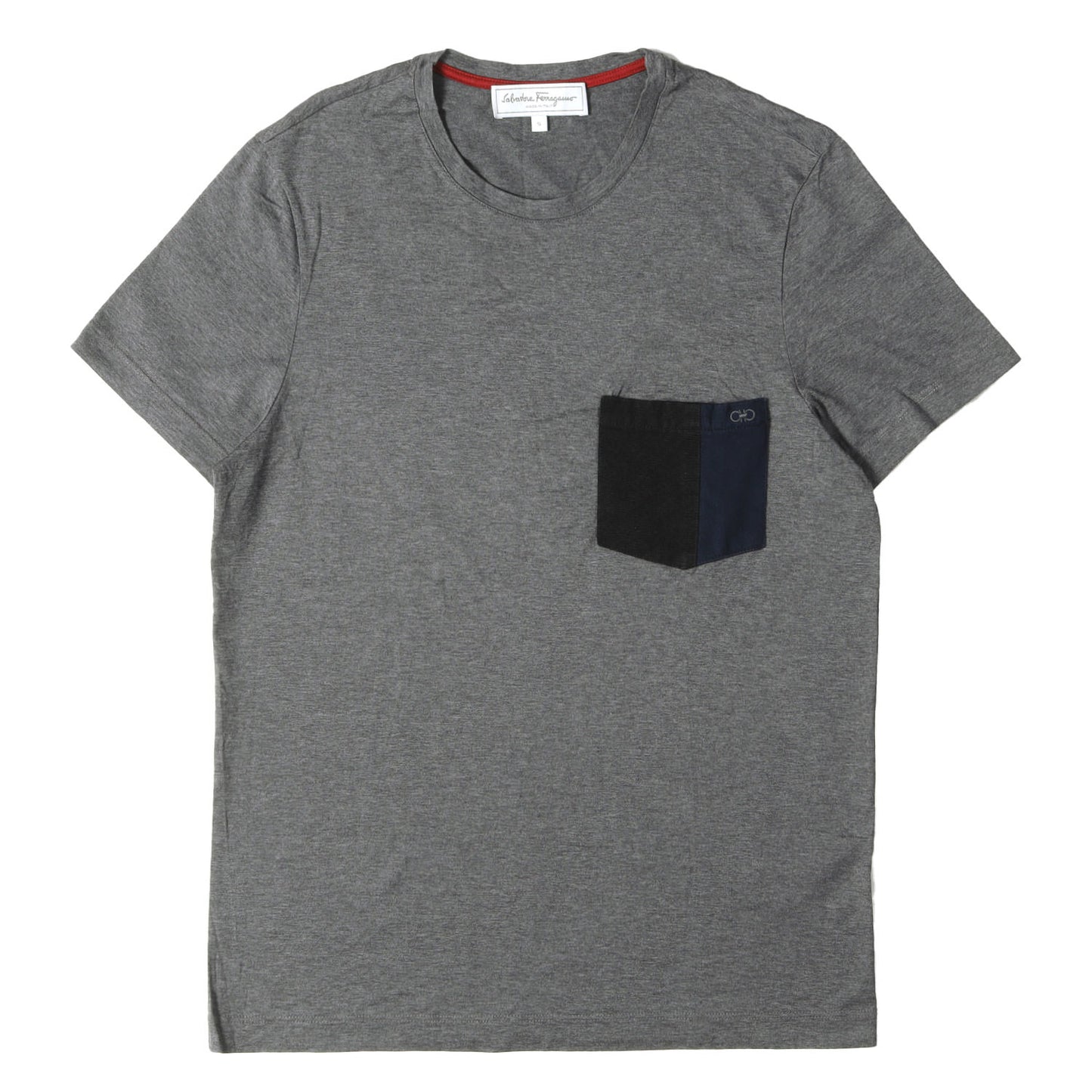 ガンチーニ刺繍 ポケット クルーネック Tシャツ