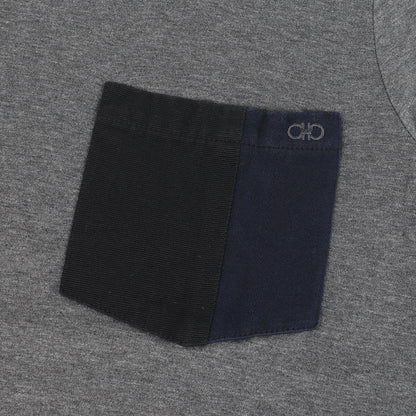 ガンチーニ刺繍 ポケット クルーネック Tシャツ