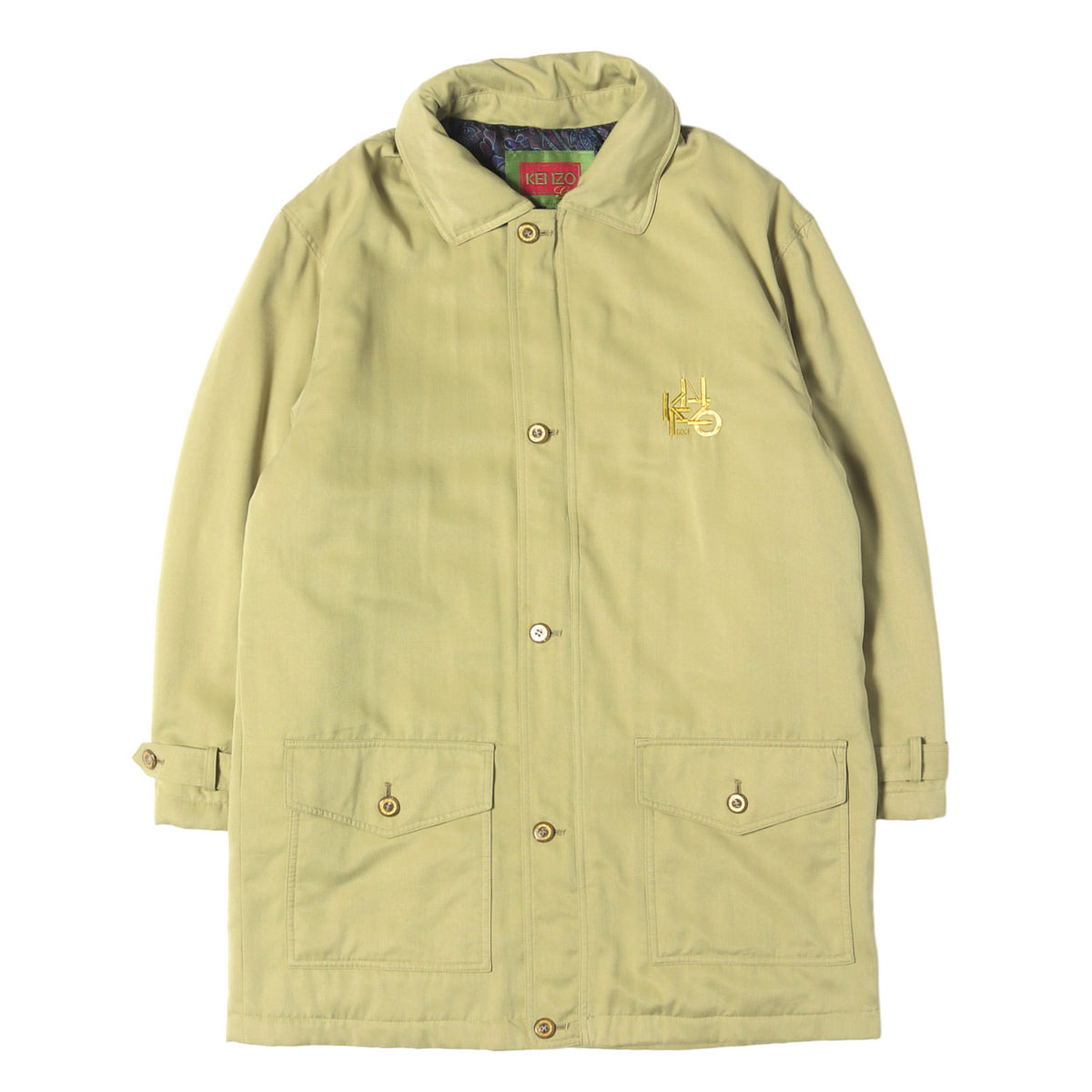 90s GOLF 裏地ペイズリー柄 ジップ ステンカラーコート