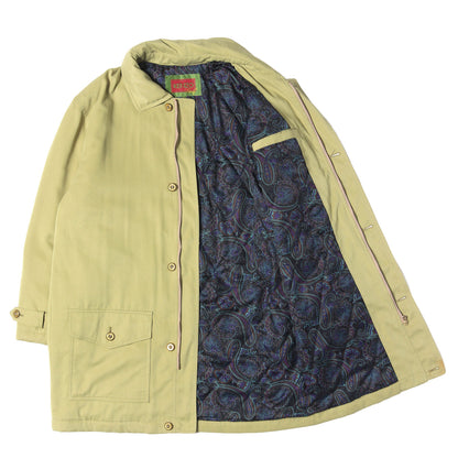 90s GOLF 裏地ペイズリー柄 ジップ ステンカラーコート