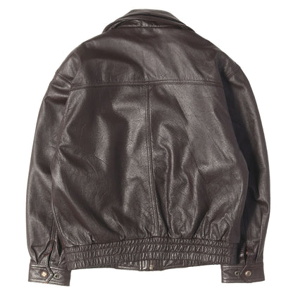90s 裏地総柄 カウレザー フルジップ ジャケット EDIMARIARE GIOTTO HOMME