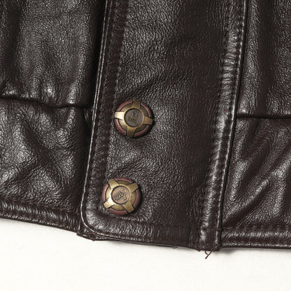 90s 裏地総柄 カウレザー フルジップ ジャケット EDIMARIARE GIOTTO HOMME
