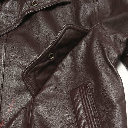 90s 裏地総柄 カウレザー フルジップ ジャケット EDIMARIARE GIOTTO HOMME