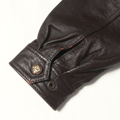 90s 裏地総柄 カウレザー フルジップ ジャケット EDIMARIARE GIOTTO HOMME