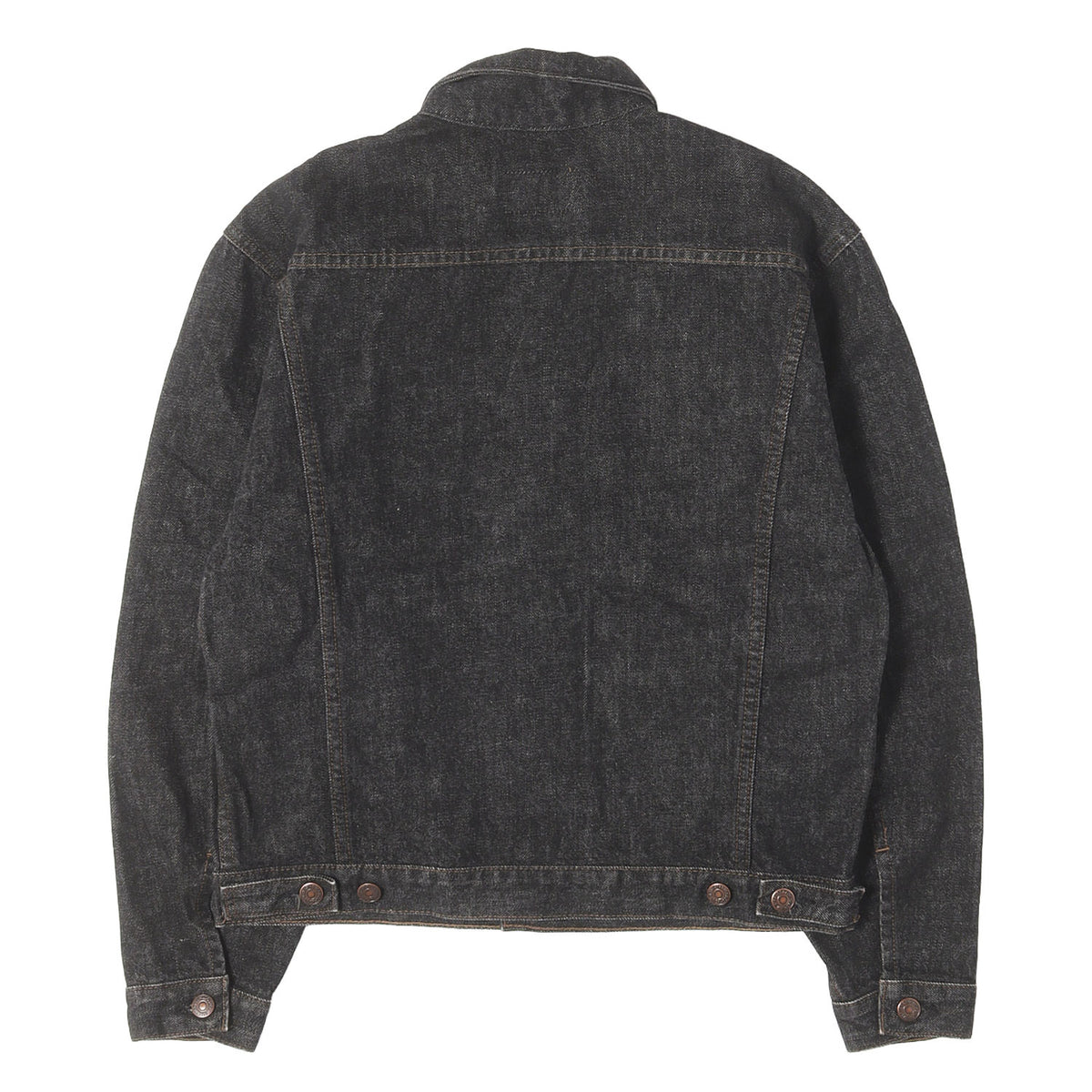 [濃黒 極東リーバイス] 90s 70651-0259 先染め ブラック デニムジャケット / マカオ製 ボタン裏刻印H07