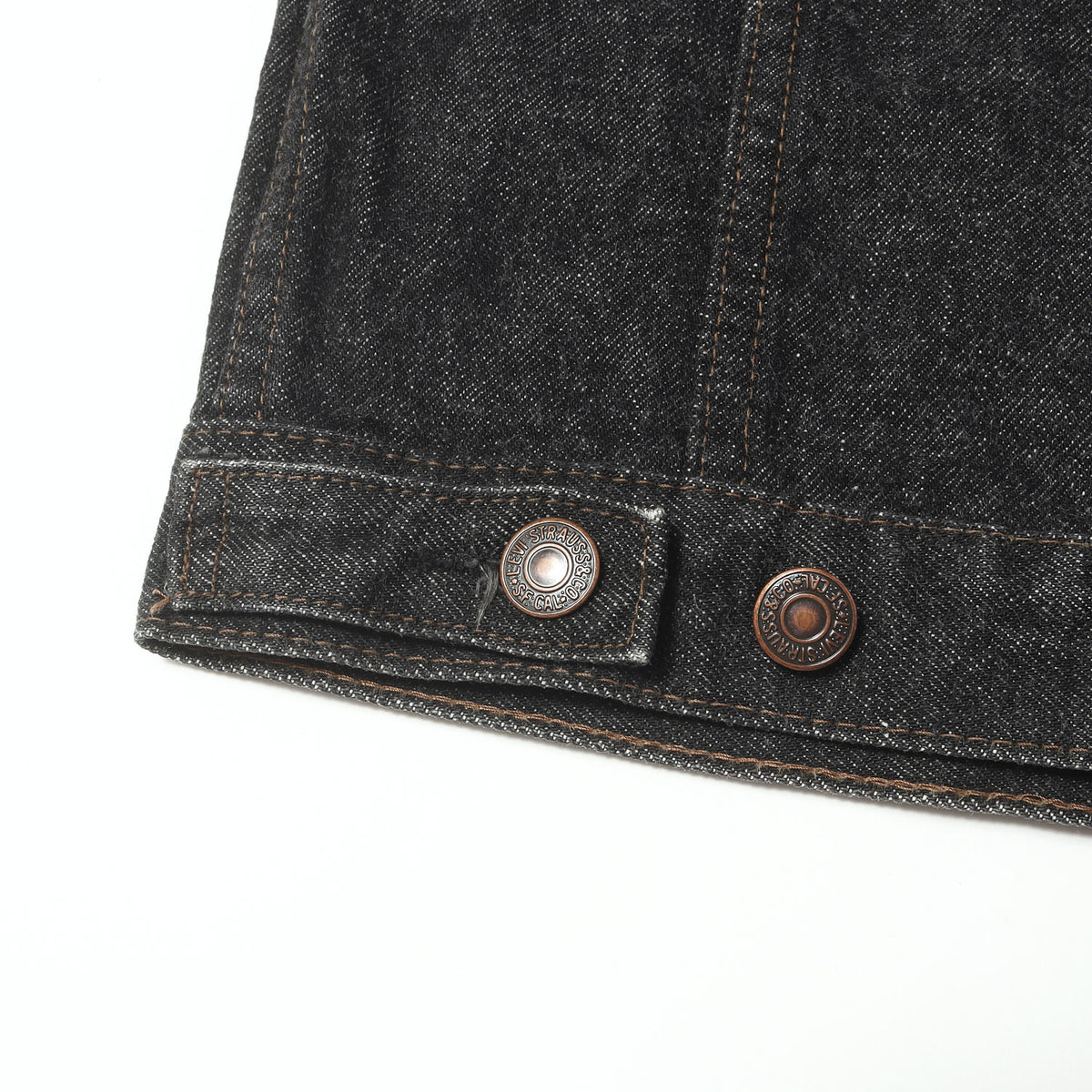 [濃黒 極東リーバイス] 90s 70651-0259 先染め ブラック デニムジャケット / マカオ製 ボタン裏刻印H07