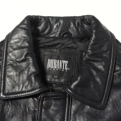 [Goodコンディション] 90s 裏地キルティング シープスキンレザー フルジップ ジャケット DURANTE