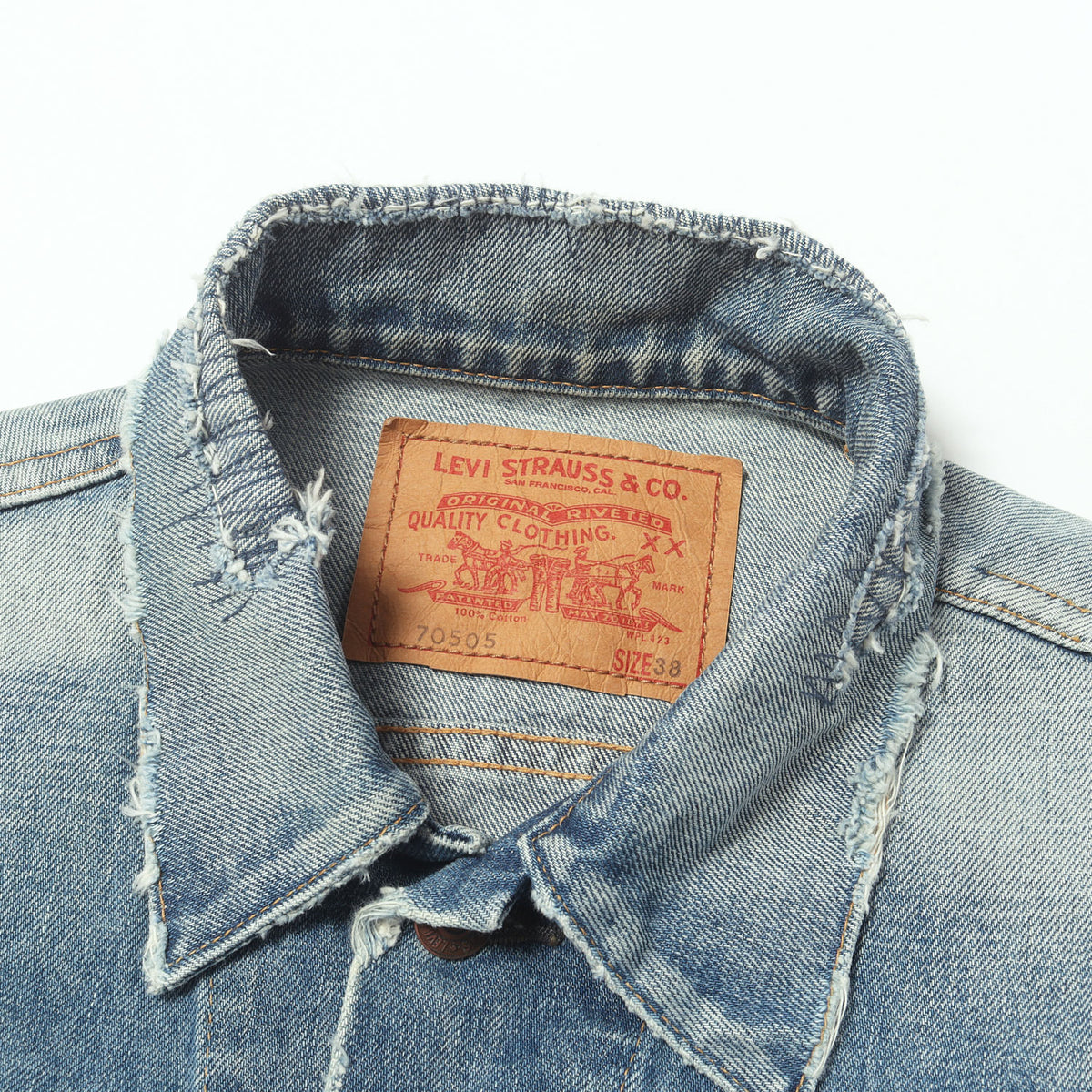 00s 1967年復刻 70505 4th Big E ダメージリペア加工 デニムジャケット 日本製