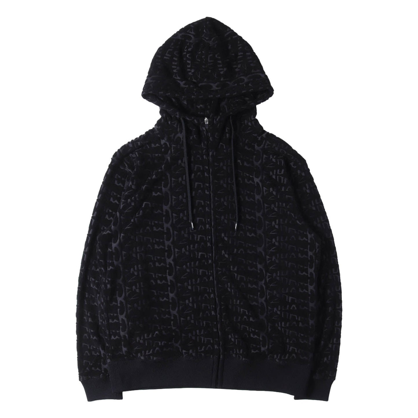 近年モデル 総柄デザイン パイル フルジップパーカー(SCISSORS PILE HOODY)