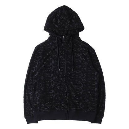 近年モデル 総柄デザイン パイル フルジップパーカー(SCISSORS PILE HOODY)