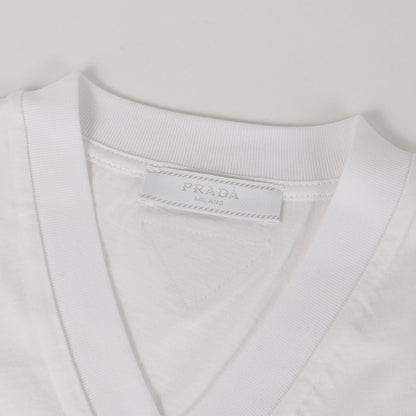 三角ワッペン付き プレーン Vネック Tシャツ