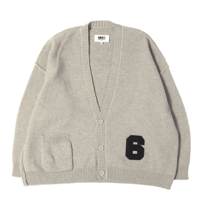 22AW ナンバーワッペン オーバーサイズ ウールニット カーディガン