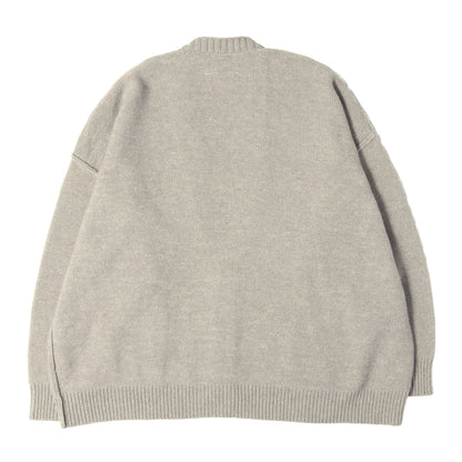 22AW ナンバーワッペン オーバーサイズ ウールニット カーディガン