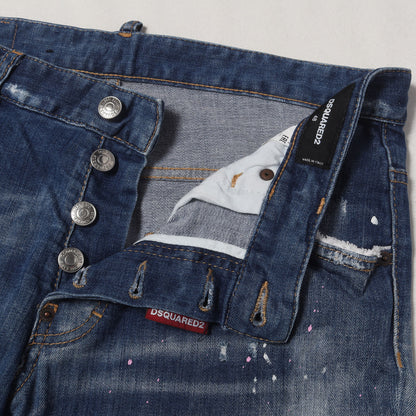 スケーター ダメージリペア加工 ストレッチ デニムパンツ(Skater Jean)