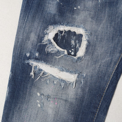 スケーター ダメージリペア加工 ストレッチ デニムパンツ(Skater Jean)