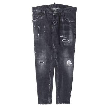 スケーター ダメージリペア加工 ストレッチ デニムパンツ(Skater Jean)