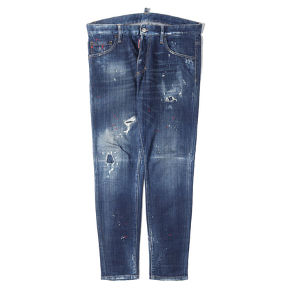 ダメージリペア加工 ストレッチ スキニー デニムパンツ(Skinny Dan Jean)