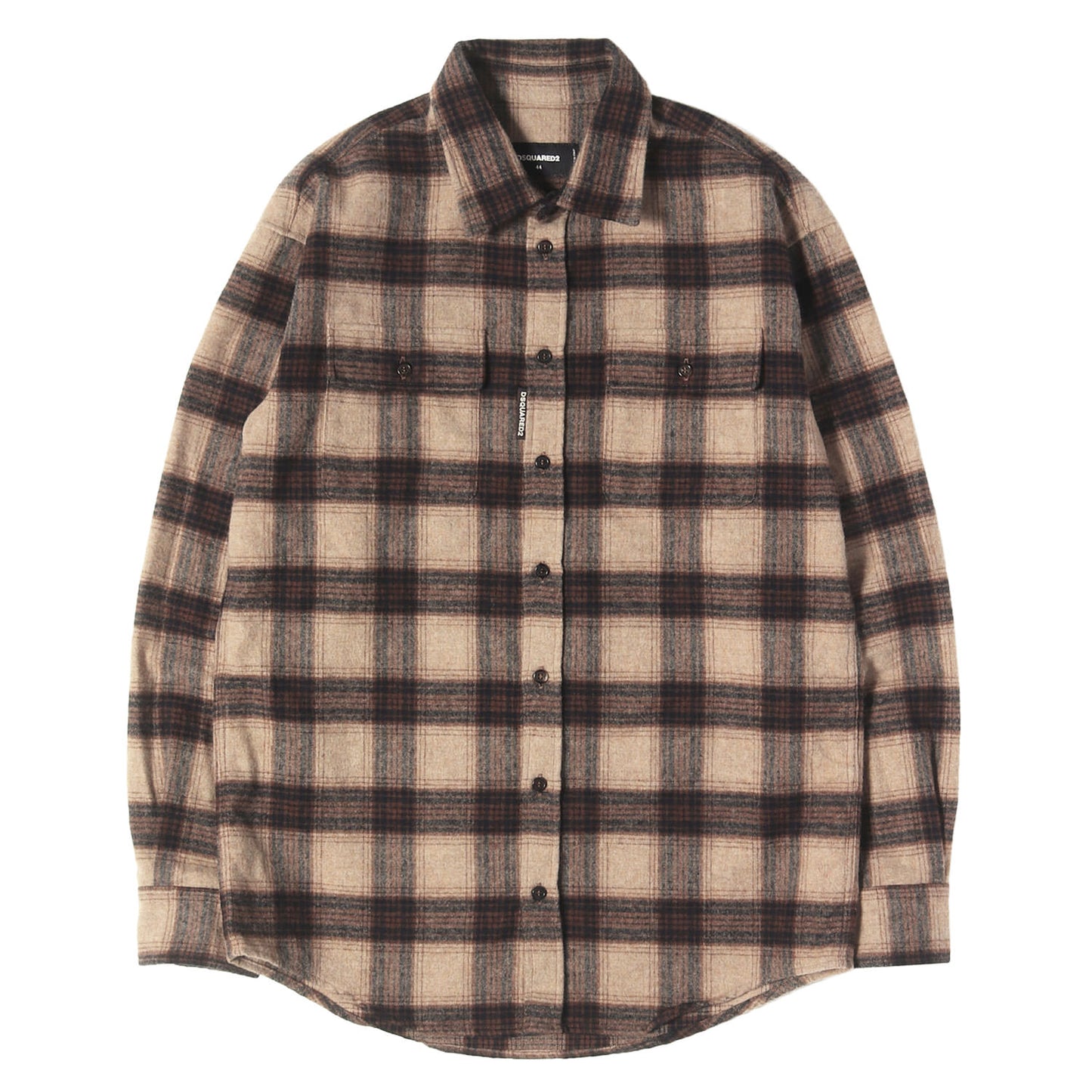 24AW ドロップショルダー チェック ウールシャツ(Dropped Shoulder Shirt)