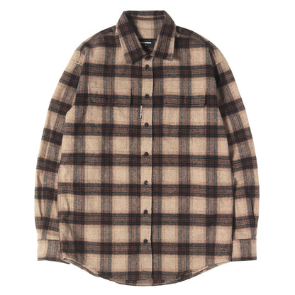 24AW ドロップショルダー チェック ウールシャツ(Dropped Shoulder Shirt)