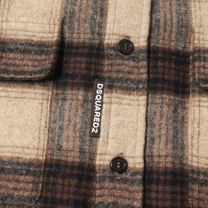 24AW ドロップショルダー チェック ウールシャツ(Dropped Shoulder Shirt)