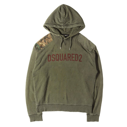 22AW ダメージ加工 ミリタリーパッチ スウェットパーカー