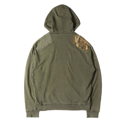 22AW ダメージ加工 ミリタリーパッチ スウェットパーカー