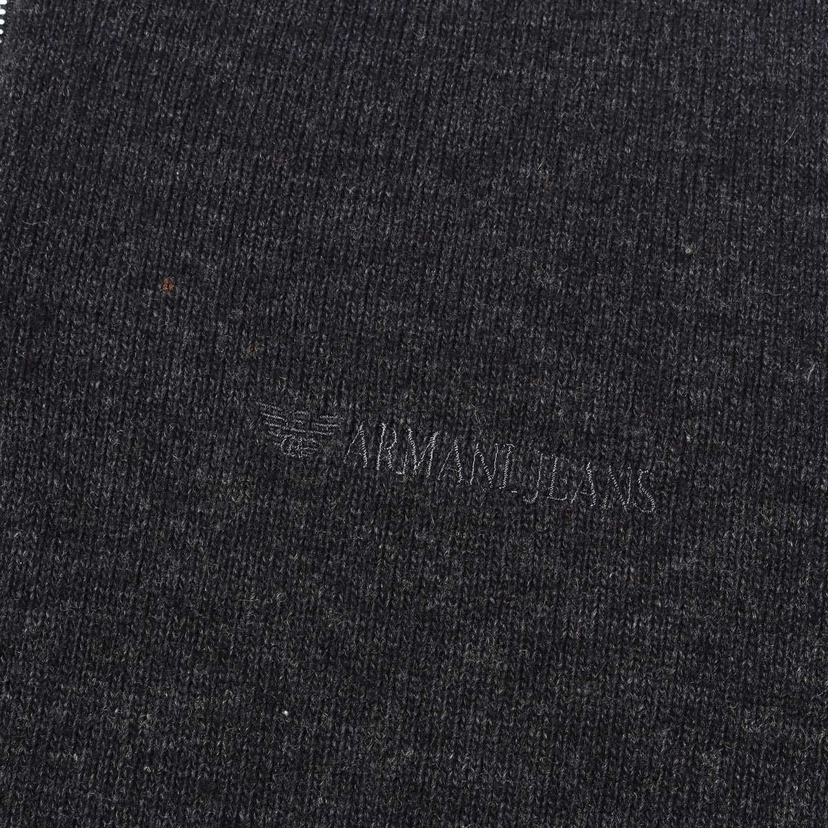 00s エルボーパッチ付き ロゴ刺繍 ハイネック ハーフジップ ウール ニット