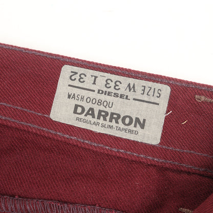 シワ加工 スリムテーパード カラー デニムパンツ(WASH 008QU DARRON REGULAR SLIM-TAPERED)