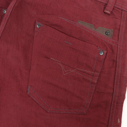 シワ加工 スリムテーパード カラー デニムパンツ(WASH 008QU DARRON REGULAR SLIM-TAPERED)