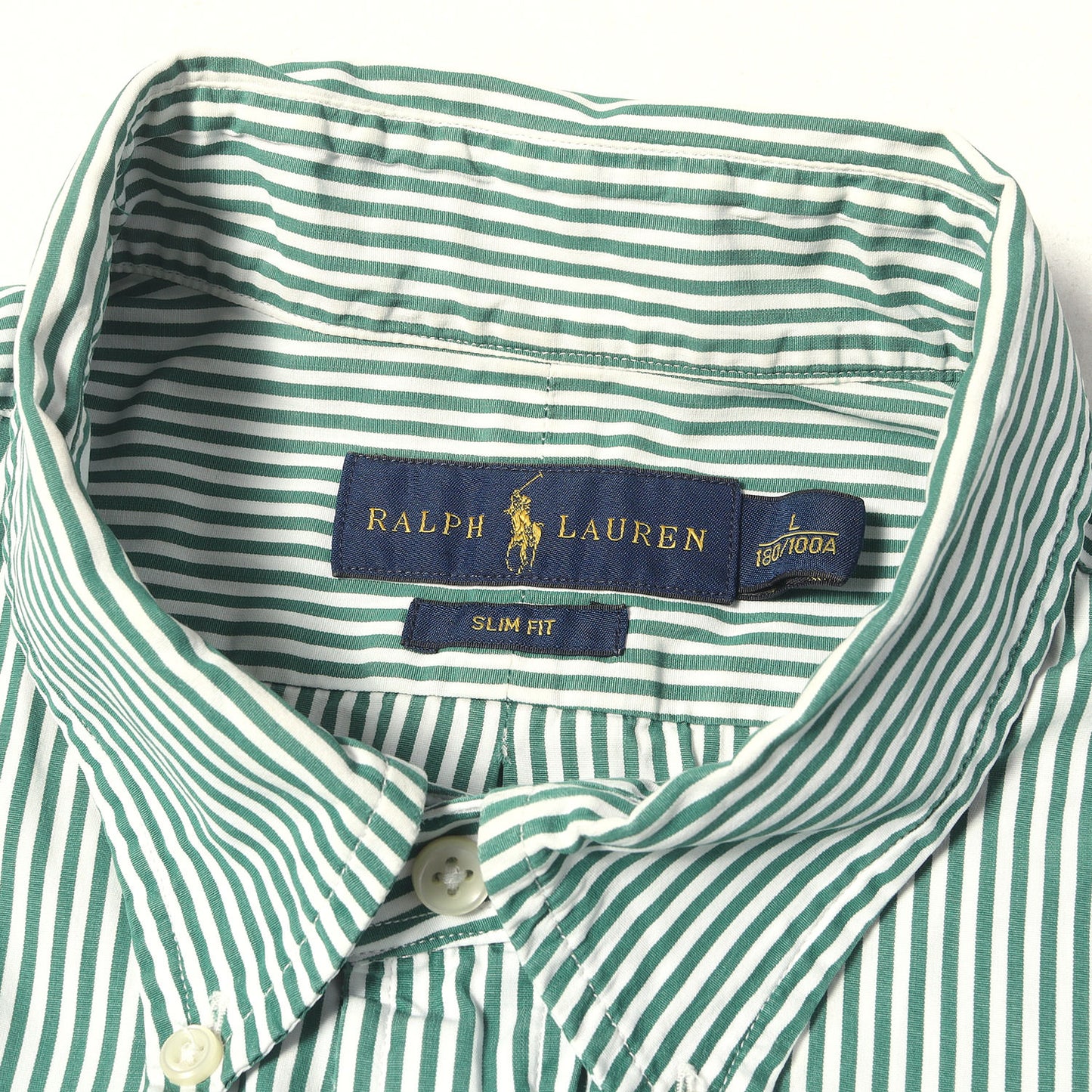 ワンポイント刺繍 ストライプ BD シャツ Ralph Lauren